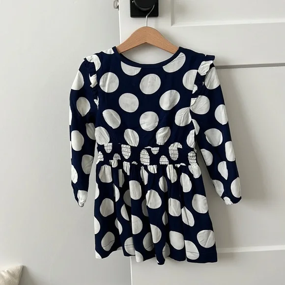 boden blue polka dot dress Boden Women's Smocked Jersey Shirt Dress in Blue
